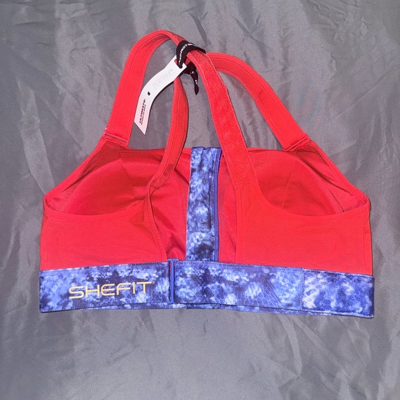 SHEFIT Red and Blue Sports Bra - Picture 2 of 3